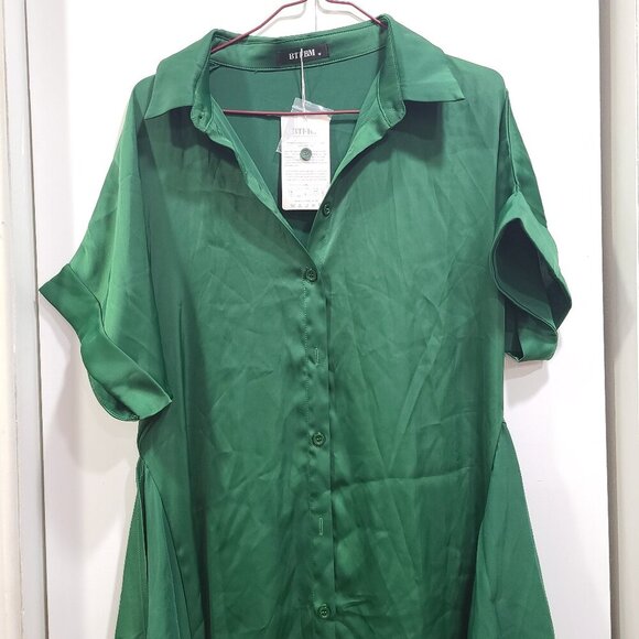 🔥3/$42 w FREE SHIPPING🔥 NWT Green short sleeve dress - Picture 3 of 3